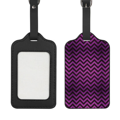 Purple And Black Chevron Pattern Print Luggage Tag