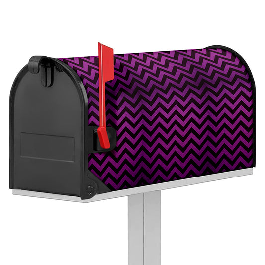 Purple And Black Chevron Pattern Print Mailbox Cover