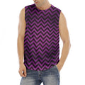 Purple And Black Chevron Pattern Print Men's Fitness Tank Top