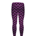 Purple And Black Chevron Pattern Print Men's Leggings