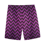 Purple And Black Chevron Pattern Print Men's Sports Shorts