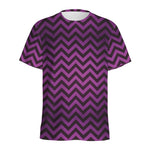 Purple And Black Chevron Pattern Print Men's Sports T-Shirt