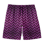 Purple And Black Chevron Pattern Print Men's Swim Trunks