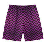 Purple And Black Chevron Pattern Print Men's Swim Trunks