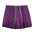 Purple And Black Chevron Pattern Print Mesh Shorts
