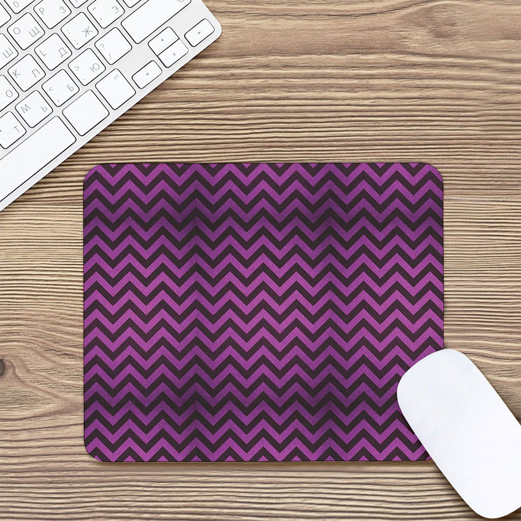 Purple And Black Chevron Pattern Print Mouse Pad