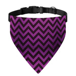 Purple And Black Chevron Pattern Print Over The Collar Dog Bandana