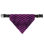Purple And Black Chevron Pattern Print Over The Collar Dog Bandana