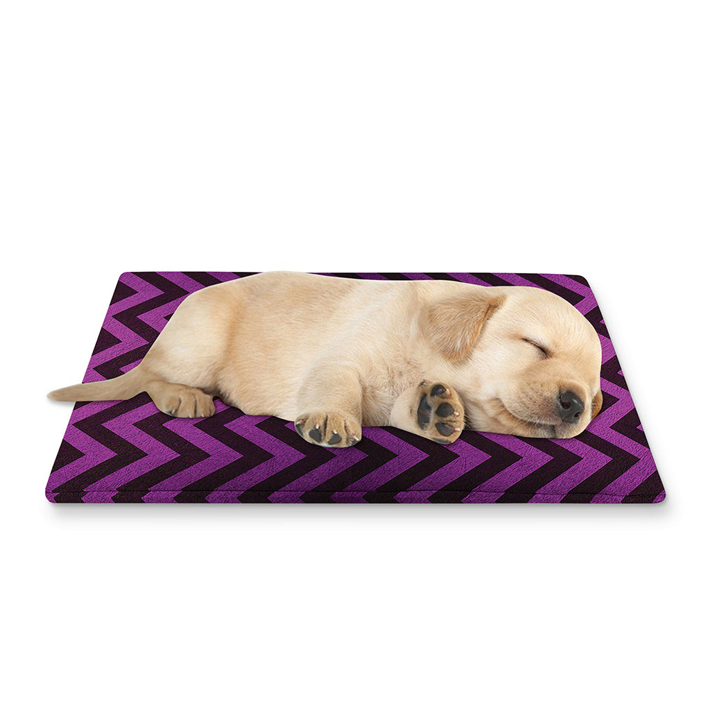 Purple And Black Chevron Pattern Print Pet Cooling Mat Cover