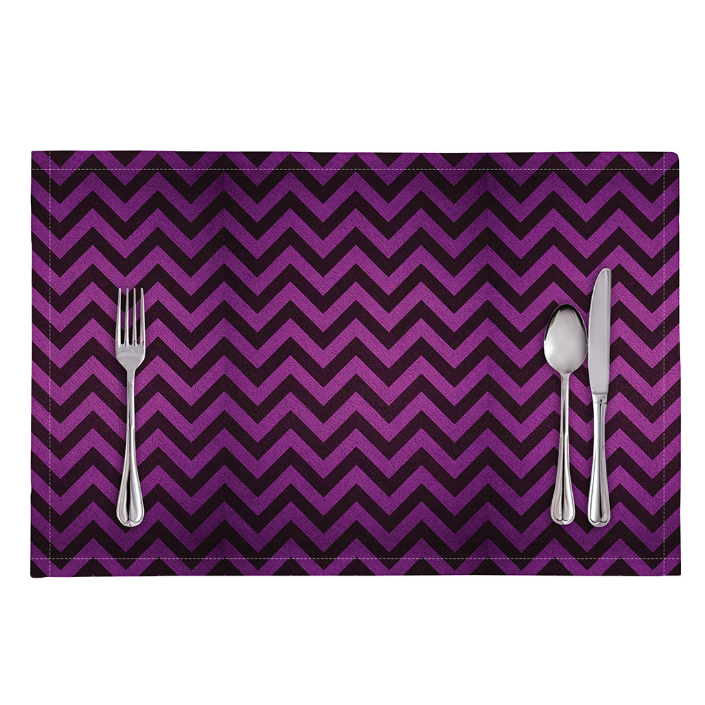 Purple And Black Chevron Pattern Print Placemat