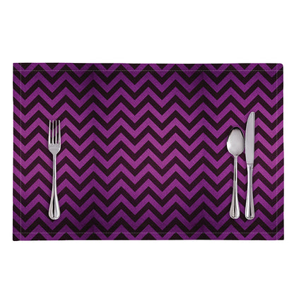 Purple And Black Chevron Pattern Print Placemat
