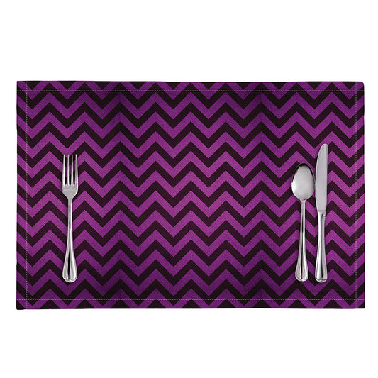 Purple And Black Chevron Pattern Print Placemat
