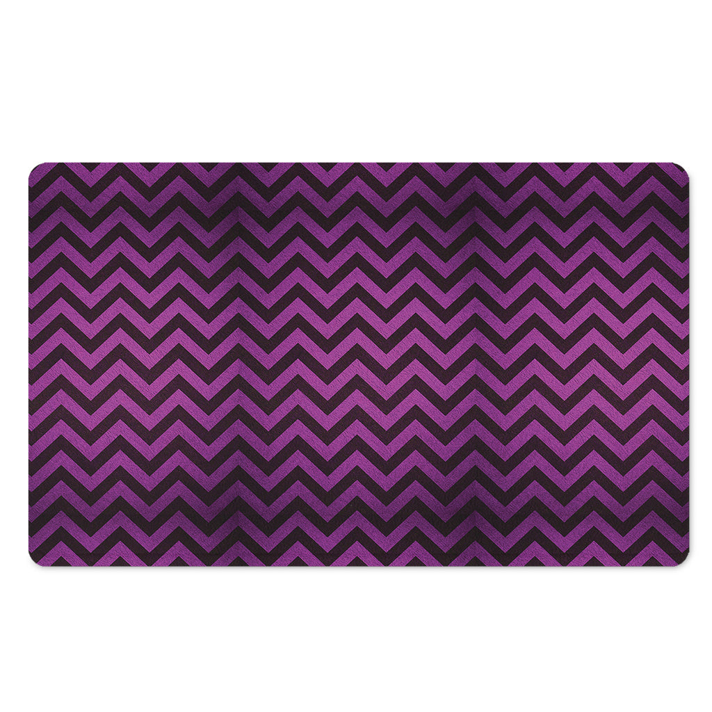 Purple And Black Chevron Pattern Print Polyester Doormat