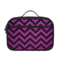Purple And Black Chevron Pattern Print Portable Lunch Bag