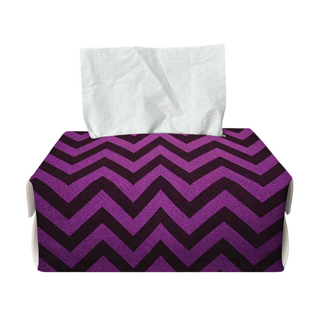 Purple And Black Chevron Pattern Print Rectangle Tissue Box Cover
