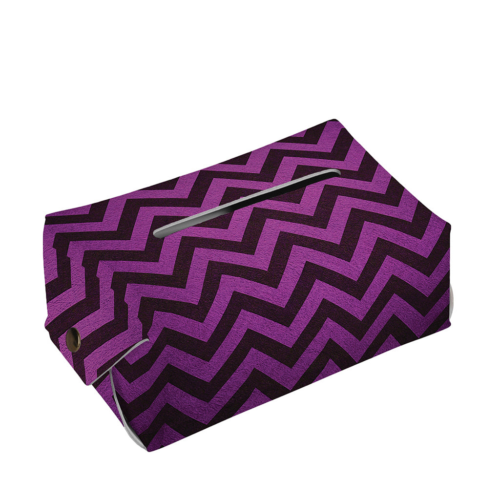 Purple And Black Chevron Pattern Print Rectangle Tissue Box Cover