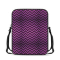 Purple And Black Chevron Pattern Print Rectangular Crossbody Bag