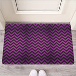 Purple And Black Chevron Pattern Print Rubber Doormat