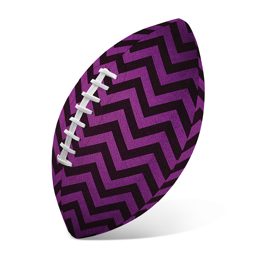 Purple And Black Chevron Pattern Print Rugby Ball