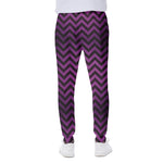 Purple And Black Chevron Pattern Print Scuba Joggers