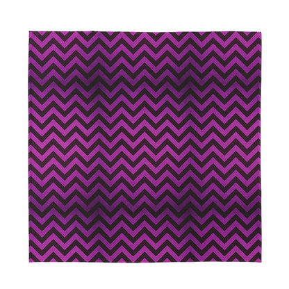 Purple And Black Chevron Pattern Print Silk Bandana