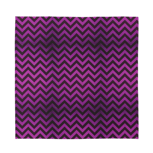 Purple And Black Chevron Pattern Print Silk Bandana