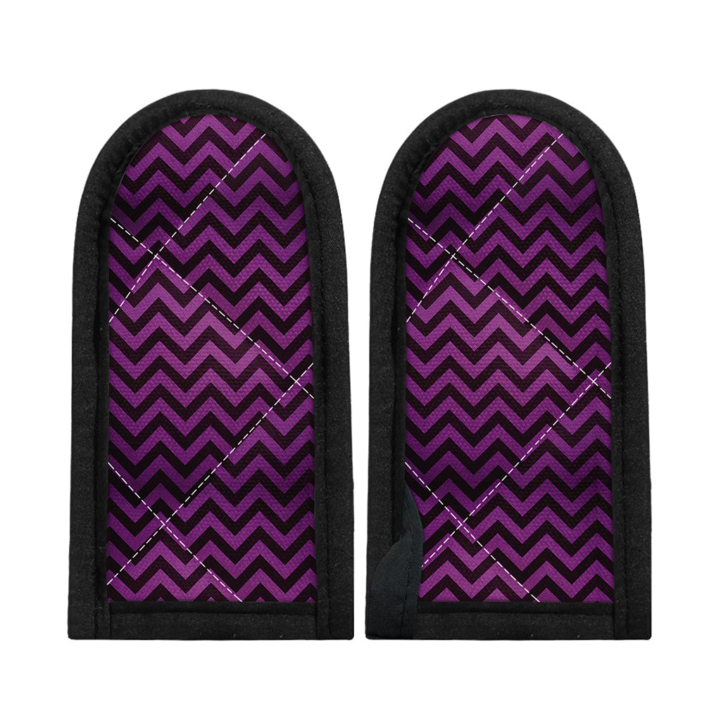 Purple And Black Chevron Pattern Print Skillet Handle Cover