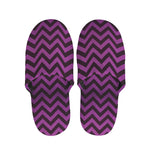 Purple And Black Chevron Pattern Print Slippers