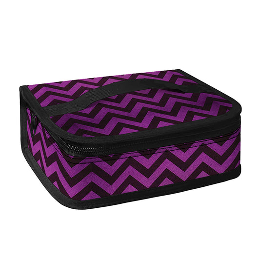 Purple And Black Chevron Pattern Print Small Lunch Bag