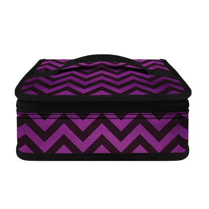 Purple And Black Chevron Pattern Print Small Lunch Bag