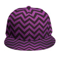 Purple And Black Chevron Pattern Print Snapback Cap