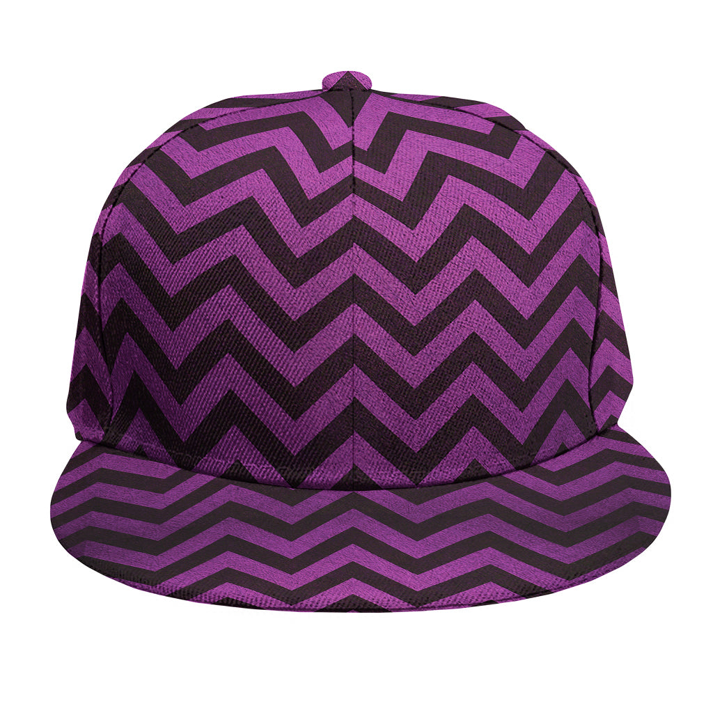 Purple And Black Chevron Pattern Print Snapback Cap
