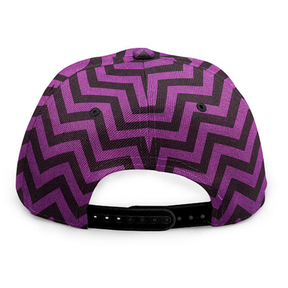 Purple And Black Chevron Pattern Print Snapback Cap