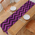 Purple And Black Chevron Pattern Print Table Runner