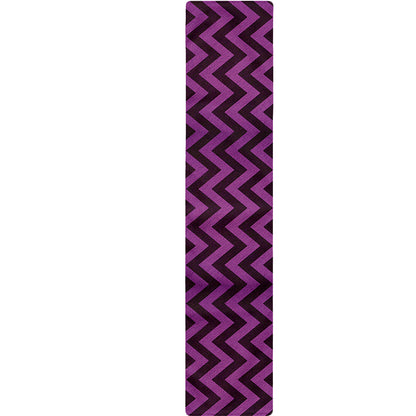Purple And Black Chevron Pattern Print Table Runner