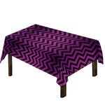 Purple And Black Chevron Pattern Print Tablecloth