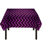 Purple And Black Chevron Pattern Print Tablecloth