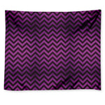 Purple And Black Chevron Pattern Print Tapestry