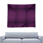 Purple And Black Chevron Pattern Print Tapestry