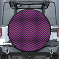Purple And Black Chevron Pattern Print Tire Cover