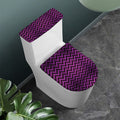 Purple And Black Chevron Pattern Print Toilet Lid And Tank Cover Set