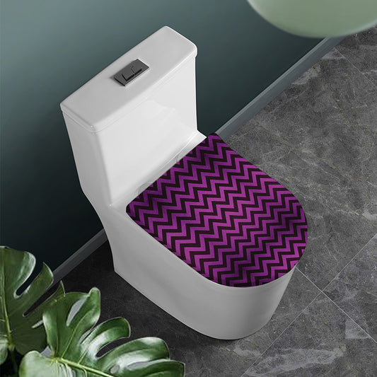 Purple And Black Chevron Pattern Print Toilet Lid Cover
