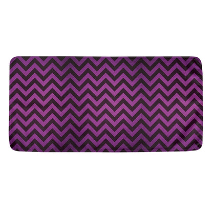 Purple And Black Chevron Pattern Print Towel