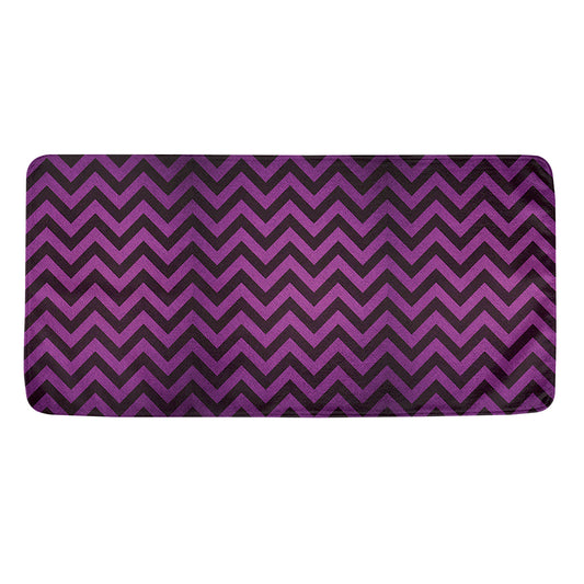 Purple And Black Chevron Pattern Print Towel
