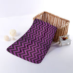 Purple And Black Chevron Pattern Print Towel