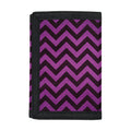 Purple And Black Chevron Pattern Print Trifold Wallet