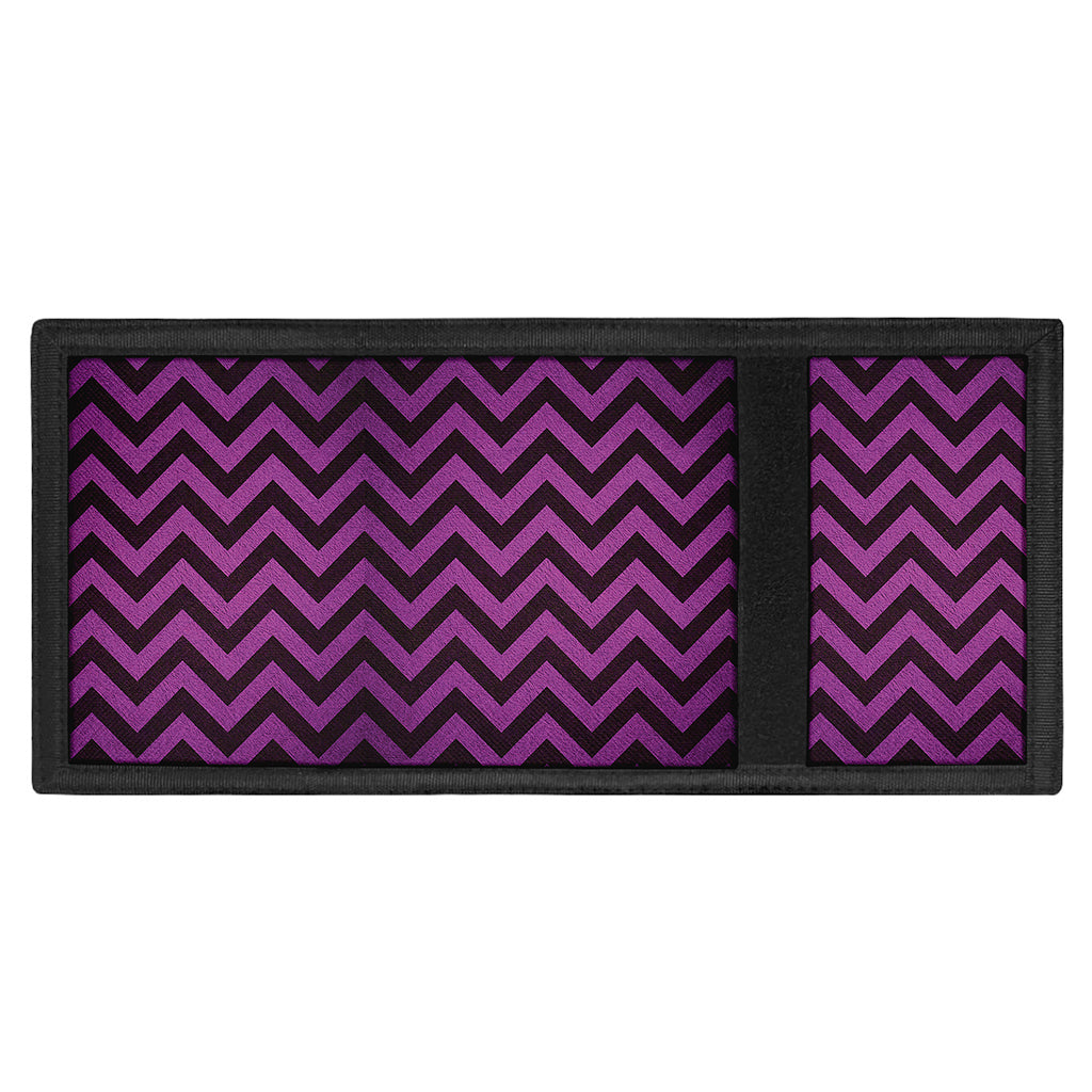 Purple And Black Chevron Pattern Print Trifold Wallet