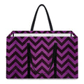 Purple And Black Chevron Pattern Print Utility Tote Bag