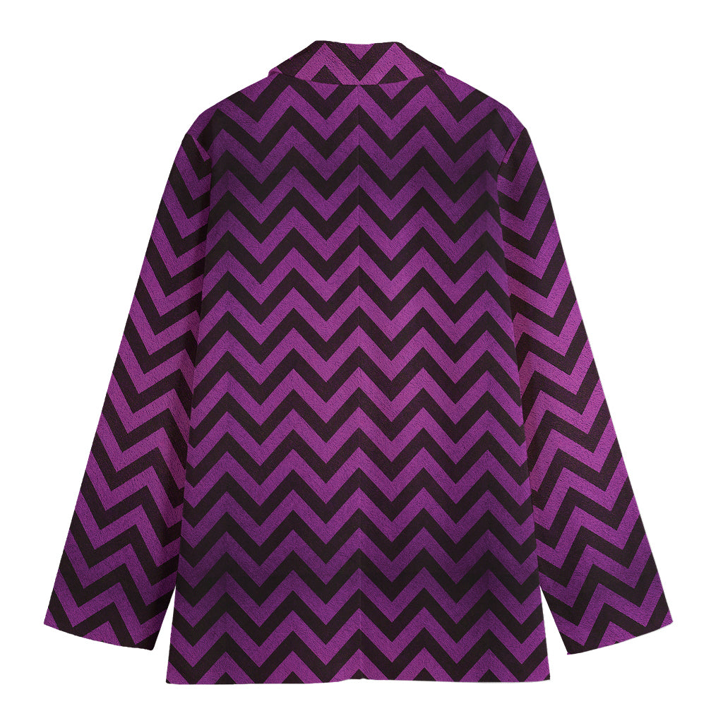 Purple And Black Chevron Pattern Print Women's Blazer