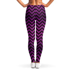 Purple And Black Chevron Pattern Print Women's Leggings